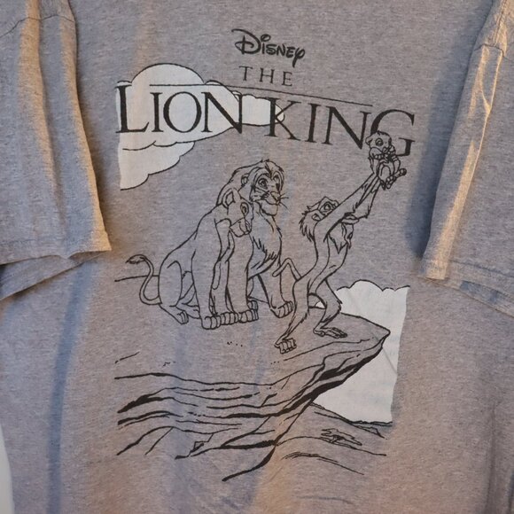 Disney The Lion King Men's Grey T-Shirt – Size XL - Movie - Promo - Animal Print - Picture 2 of 4